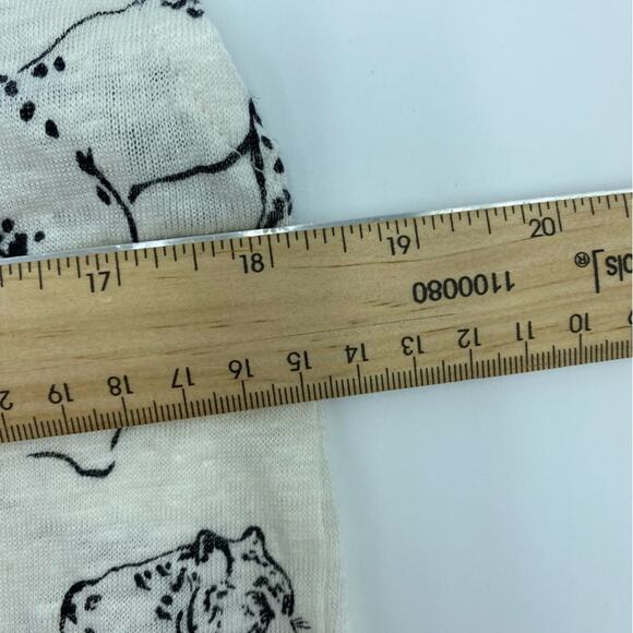 Cynthia Rowley Top Animal Print Linen Asymmetrical Hem Medium - Picture 9 of 10